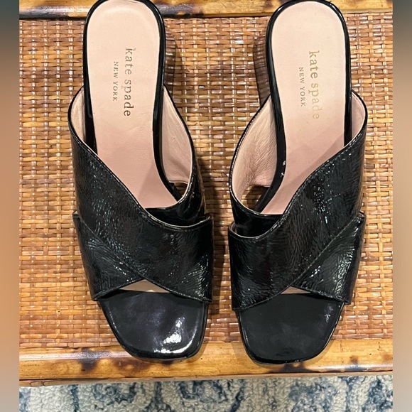 Kate Spade Black Patent Heeled Sandals - Picture 3 of 7